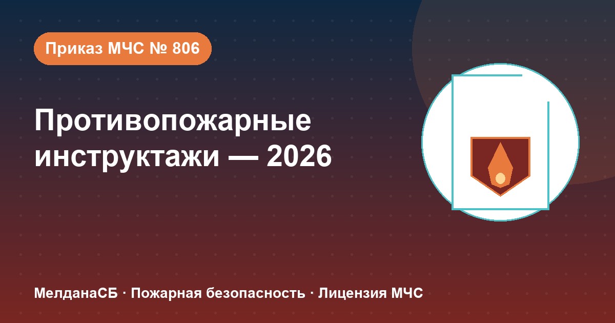 Противопожарные инструктажи в 2026 году: виды, программы и журнал по приказу МЧС № 806 в Ижевске